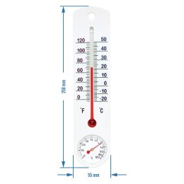 Termometr plastikowy biały + higrometr | 025300