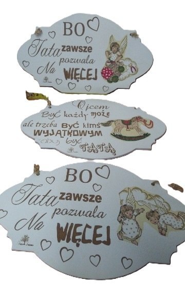 Tabliczka wisząca decoupage owalna TATA