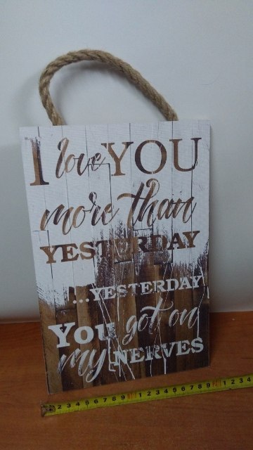 Tabliczka/obraz do zawieszenia 20x30 I LOVE YOU... Tabliczka/obraz do zawieszenia 20x30 I LOVE YOU...