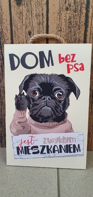 Tabliczka/obraz do zawieszenia 20x30 DOM BEZ PSA JEST ZWYKŁYM DOMEM