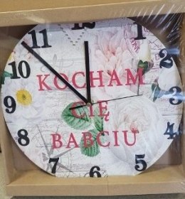 Zegar ścienny 30cm KOCHAM CIĘ BABCIU