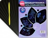 Wydrapywanka hologramowa A5 NIEBIESKA a'10 + rylec