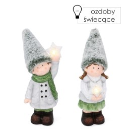 Figurka dziewczynka /chłopak z gwiazdką led 29cm 4szt