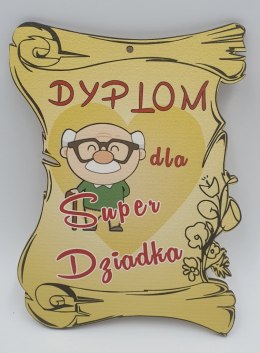 Dyplom drewniany dla dziadka 17.5 x 13 cm. P556