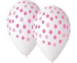 Balony premium różowe GROSZKI 12 cali 5 szt.