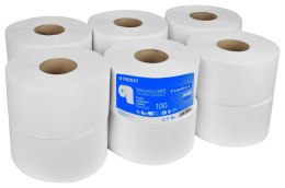 Papier toaletowy jumbo celuloza 2-warstwowy 800 listków 100m 12szt. biały