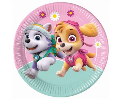 Talerzyki papierowe Paw Patrol Skye & Everest 23cm 8szt. (plastic-free) | 93442