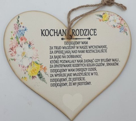 Serce wiszące KOCHANI RODZICE