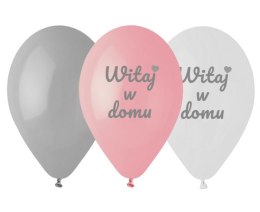 Balony Premium Witaj w domu różowe 12