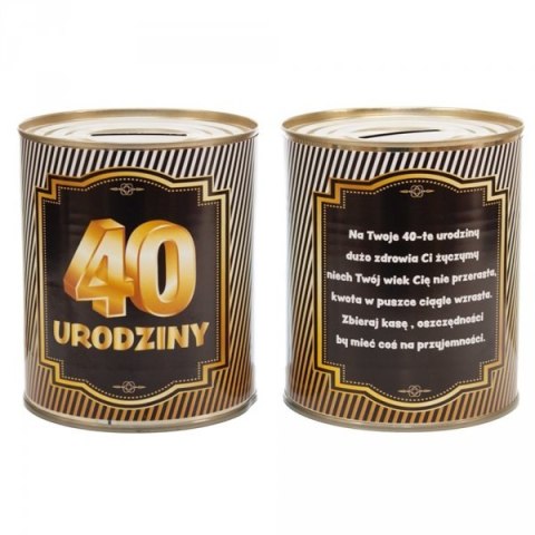 Skarbonka metalowa urodzinowa 40