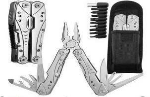 Multitool, scyzoryk, kombinerki, końcówki 9w1 srebrny 14385