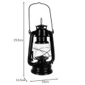 Lampa naftowa 24cm czarna | 20683