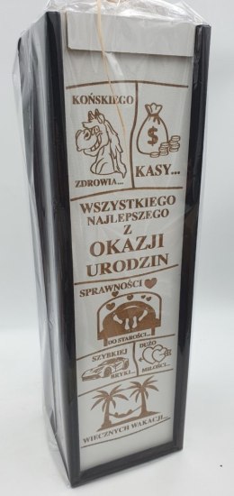 Skrzynka drewniana na alkohol URODZINY