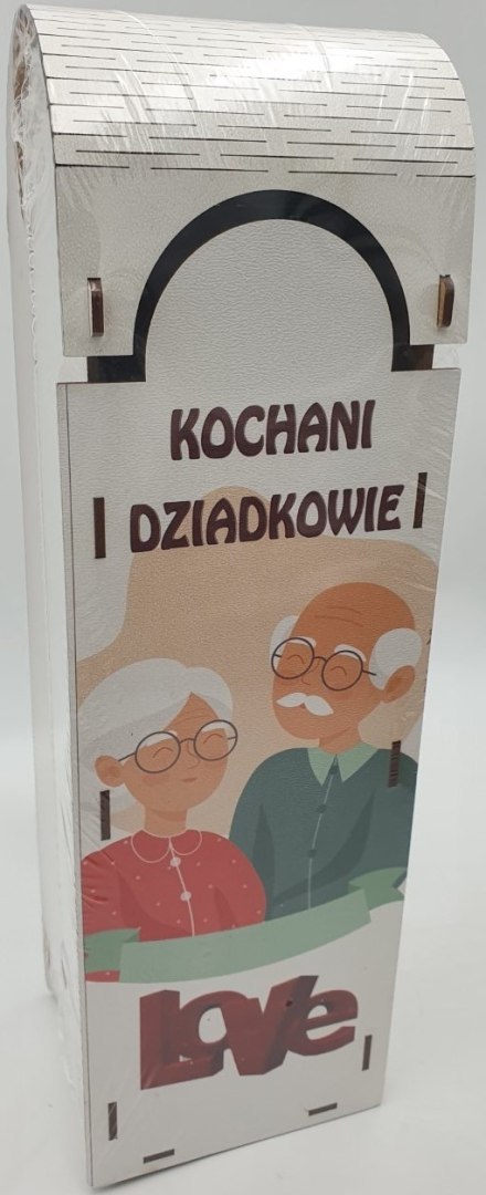 Skrzynka na wino drewniana KOCHANI DZIADKOWIE LOVE NR06