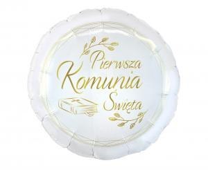 Balon foliowy Pierwsza Komunia Święta (biblia), okrągły 46cm FG-OKSB