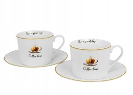 Filiżanka Duo Coffee Time 2szt. porcelana spodki 230ml