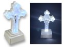 Krzyż led 14 x 6,8cm świecący krzyż WHITE/BLUE