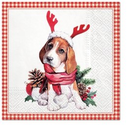 Serwetki papierowe 33x33cm SDL Santa Dog 20szt. | 74-37