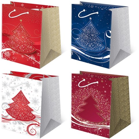 Torebki ozdobne 10szt. set S-34 Elegant trees 29x42x18,5cm | T-16L