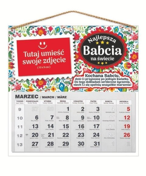 Kalendarz 2024 Najlepsza Babcia na świecie | 3338-B1 Kalendarz 2024 Najlepsza Babcia na świecie | 3338-B1