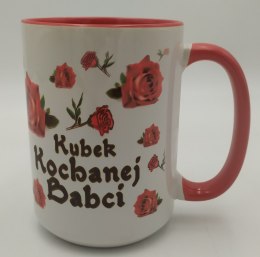 Kubek ceramiczny duży w kartoniku 450ml Babcia w5