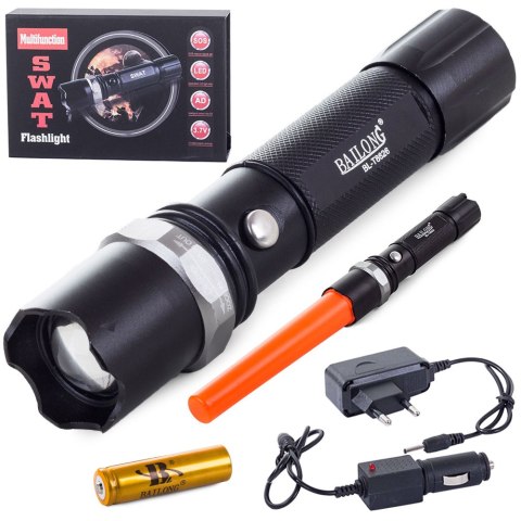 Latarka taktyczna bailong dioda led zoom cree xp-e | 08273