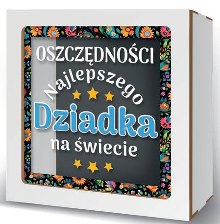 Skarbonka 17,5 x 17,5cm Najlepszy Dziadek na świecie