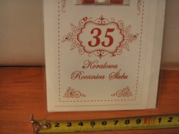 Karnet dł ROCZNICA ŚLUBU ''35'' KORALOWA 5420