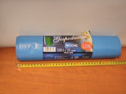 Worki na śmieci 120l A'25 niebieskie Worki na śmieci 120l A'25 niebieskie