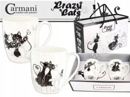 Kubki porcelanowe 2szt. Czarne Koty Crazy Cats Carmani 017-2602