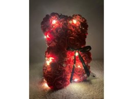 Miś z róż + kokardka 25cm + LED/70 walm25k + Ld612ww taśma 265 cm