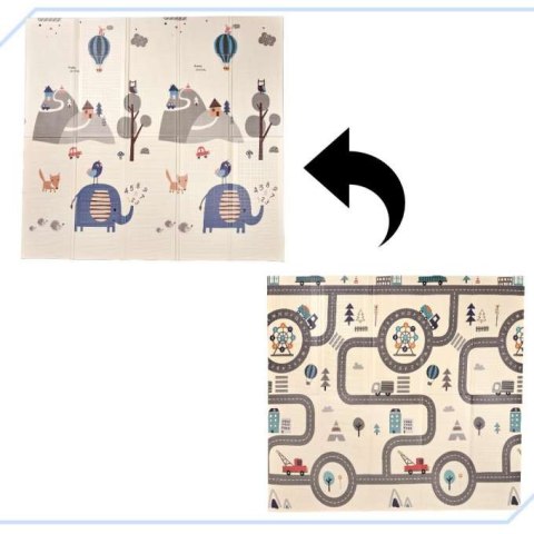 Mata edukacyjna składana piankowa dwustronna SŁONIE ULICA 179X198cm KX4503_4 Mata edukacyjna składana piankowa dwustronna SŁONIE ULICA 179X198cm KX4503_4