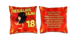 Poduszka urodzinowa - Piekielnie fajna 18 S132