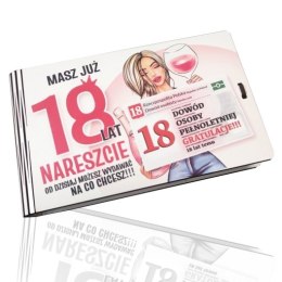 Pudełko na pieniądze 16 x 9,5cm banknotówka na 18 urodziny kolor DOWÓD DZIEWCZYNA 3302-DD18