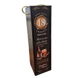 Skrzynka pudełko 33,5 x 9,5cm na butelkę alkoholu 18 Urodziny WHISKY 3311-WY18