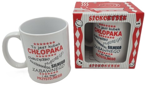 Kubek ceramiczny w ozdobnym opakowaniu "To jest Kubek Chłopaka ..."