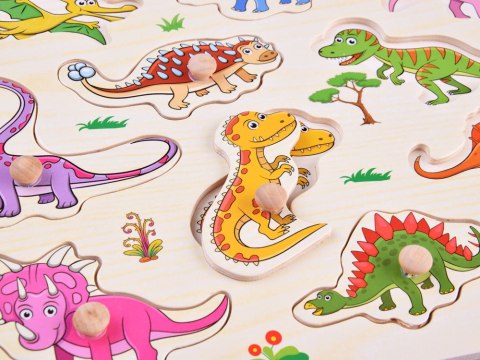 Puzzle drewniane dinozaury 11 elementów układanka ZA4723 Puzzle drewniane dinozaury 11 elementów układanka ZA4723