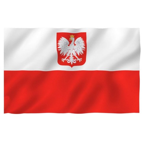 Flaga biało-czerwona z godłem Polska 150x90