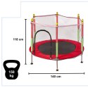 Trampolina do domu ogrodu dla dzieci siatka 140cm 55inch czerwona