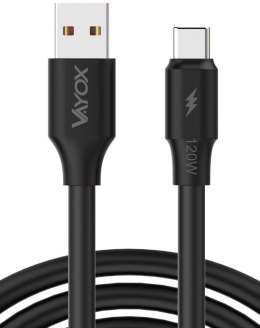 Kabel USB-USB-C dwie końcówki 120W 3A 1m czarny