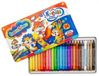Kredki świecowe grafionowe w metalowym etui Bambino 24 kolory Kredki świecowe grafionowe w metalowym etui Bambino 24 kolory