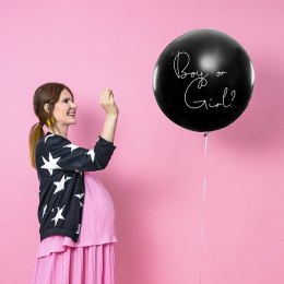 Balon Gender Reveal Chłopiec czy dziewczynka niebieskie konfetti 100cm