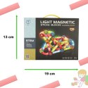 Klocki magnetyczne LED magnetic sticks duże patyczki świecące dla małych dzieci 76 elementów