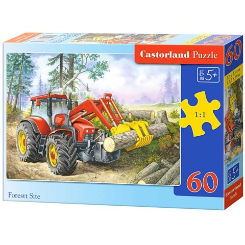 Puzzle układanka 60 elementów Ciągnik z chwytakiem 5+ CASTORLAND