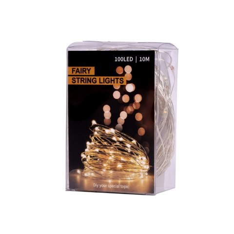 Lampki LED druciki dekoracyjne 10m 100LED zimny biały Lampki LED druciki dekoracyjne 10m 100LED zimny biały