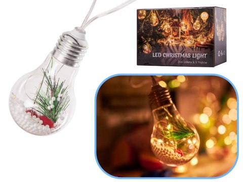 Lampki LED łańcuch na baterie kurtyna lampki choinkowe kule z dekoracją 3m 50LED ciepły Lampki LED łańcuch na baterie kurtyna lampki choinkowe kule z dekoracją 3m 50LED ciepły