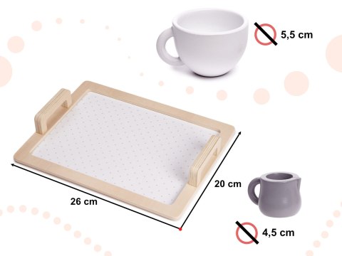 Serwis kawowy drewniany naczynia dla dzieci zestaw kuchenny do herbaty taca filiżanki Serwis kawowy drewniany naczynia dla dzieci zestaw kuchenny do herbaty taca filiżanki