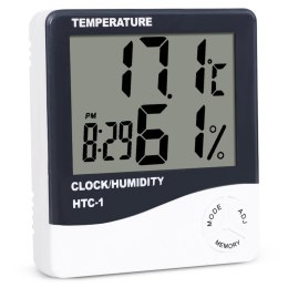 Termometr elektroniczny lcd wew. zegar data alarm 01102