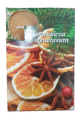 Podgrzewacz zapachowy 6szt. tea light POMARAŃCZA Z CYNAMONEM