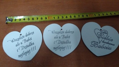 Serce 3szt. zawieszka 8cm BABCIA /DZIADEK NR15 Serce 3szt. zawieszka 8cm BABCIA /DZIADEK NR15